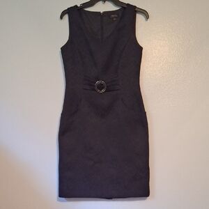 Ann Taylor Navy Mini Dress with Belted Detail